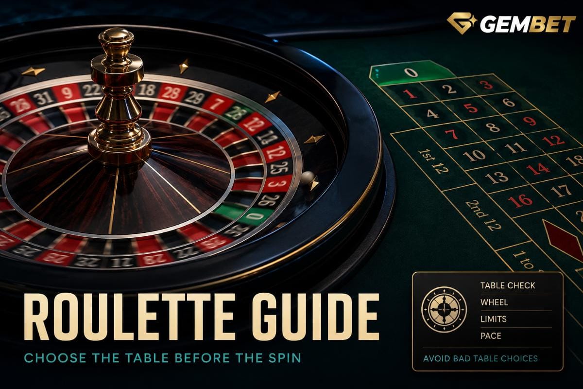 Roulette guide showing the right table, betting limits and table layout