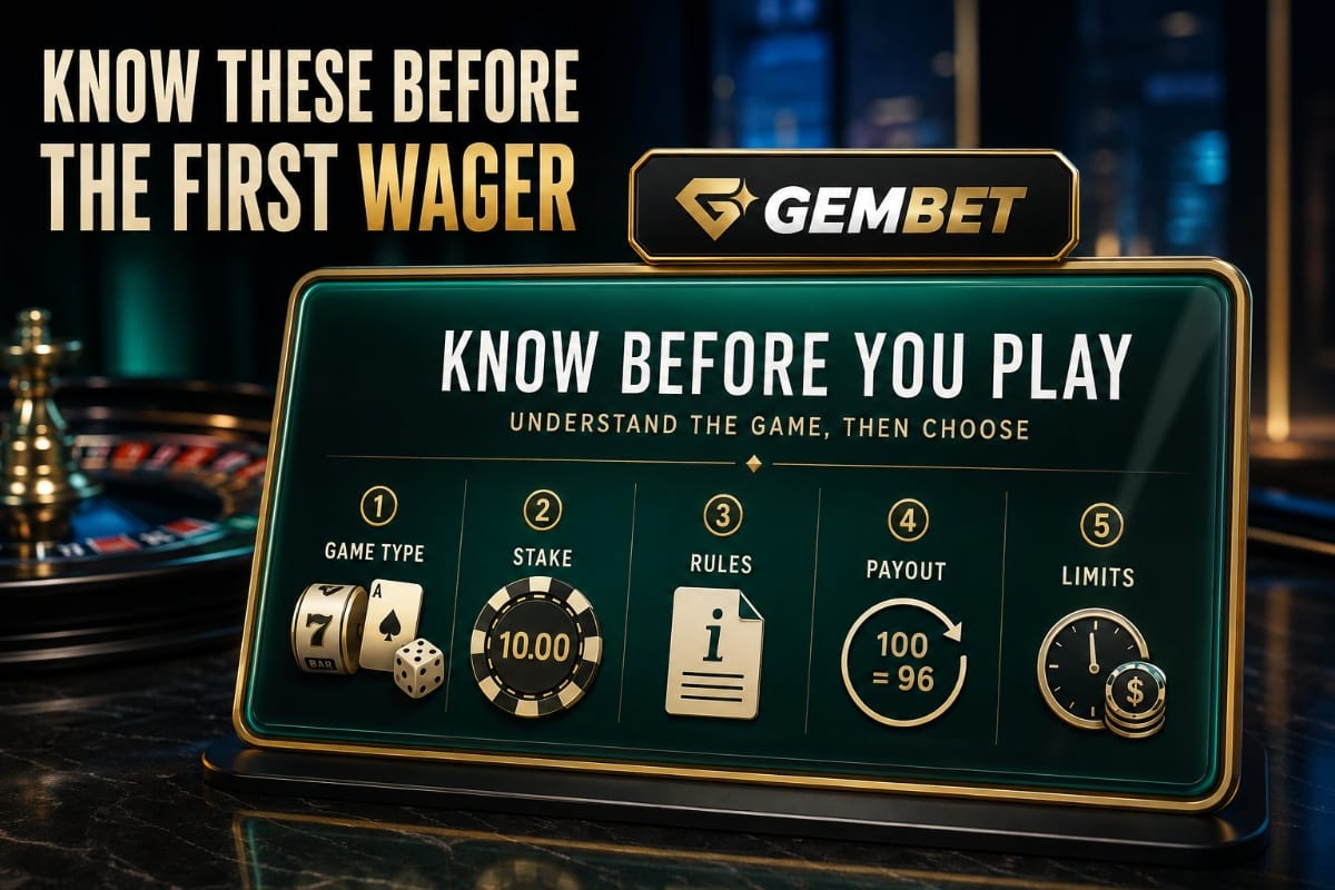 Casino basics players should know before playing games on Gembet