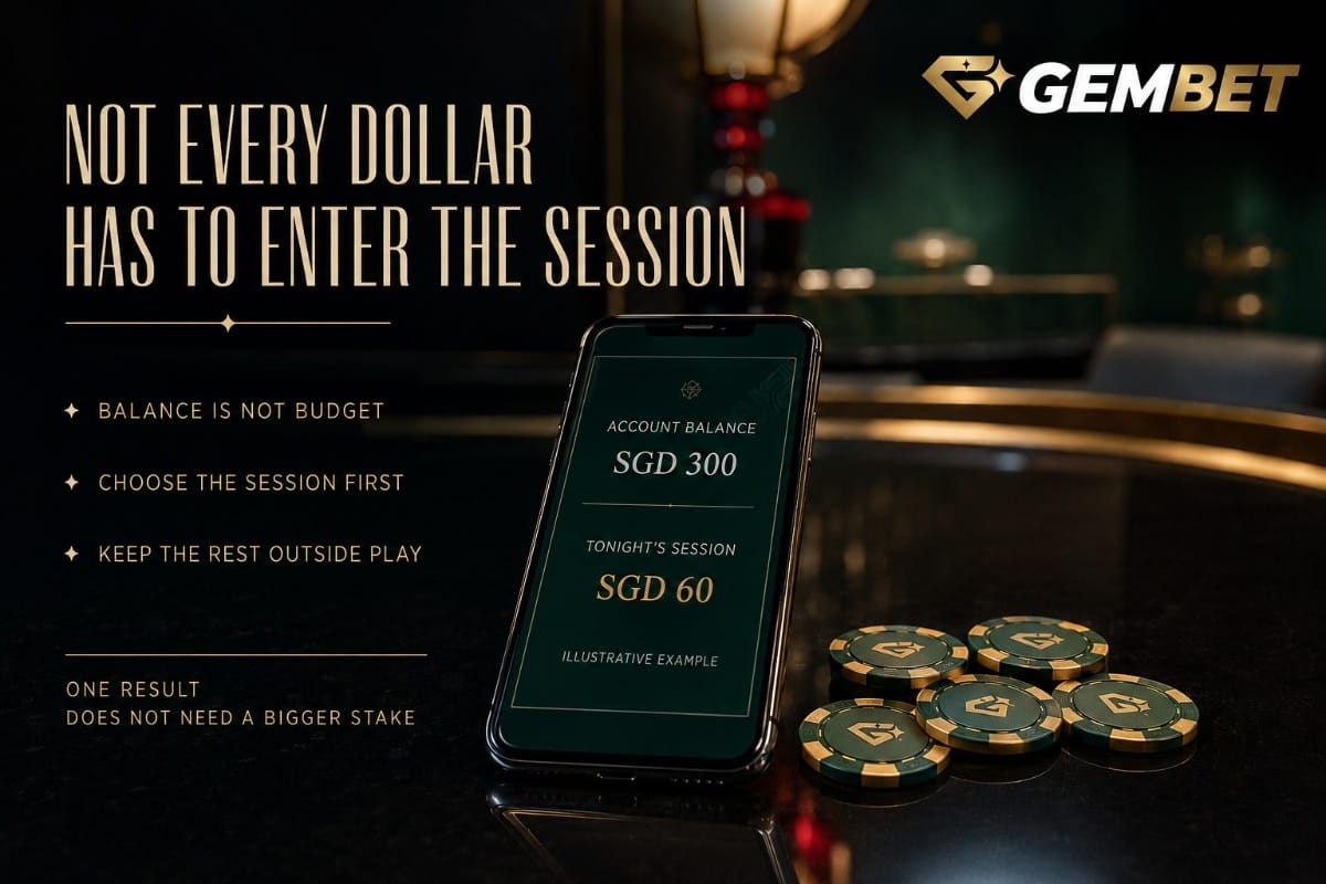 Online casino real money session showing the difference between an account balance and a planned session budget