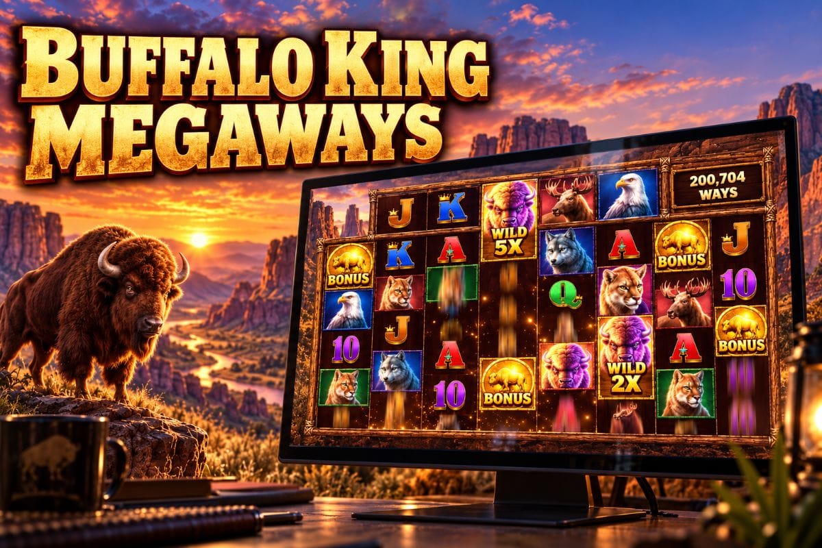 Buffalo King Megaways slot with buffalo symbols, Megaways reels and Wild multipliers