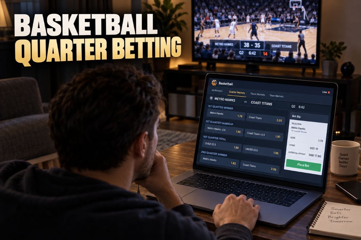 Basketball quarter betting showing first quarter handicap and totals markets