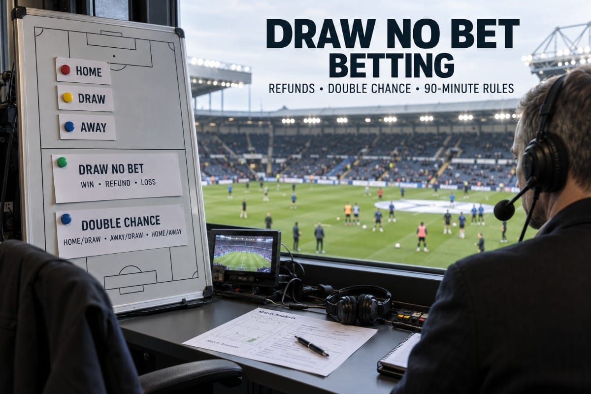 Draw no bet betting comparison showing football match outcomes and Double Chance options
